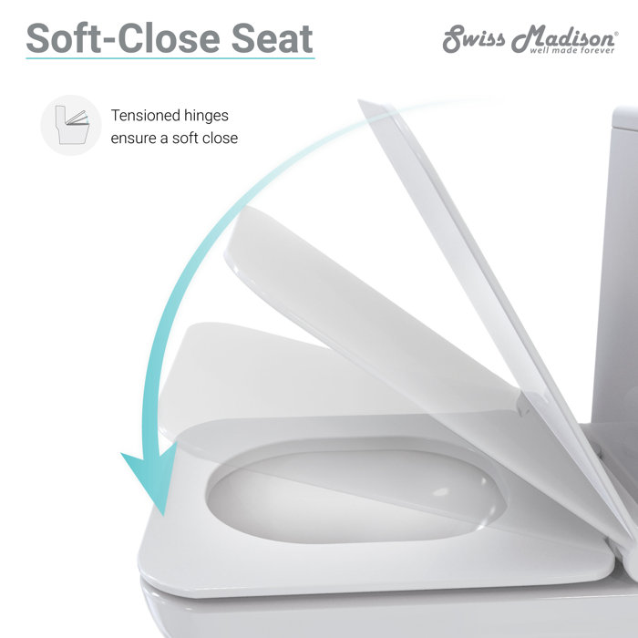 Swiss Madison Carre 1.28 GPF Elongated Floor Mounted OnePiece Toilet